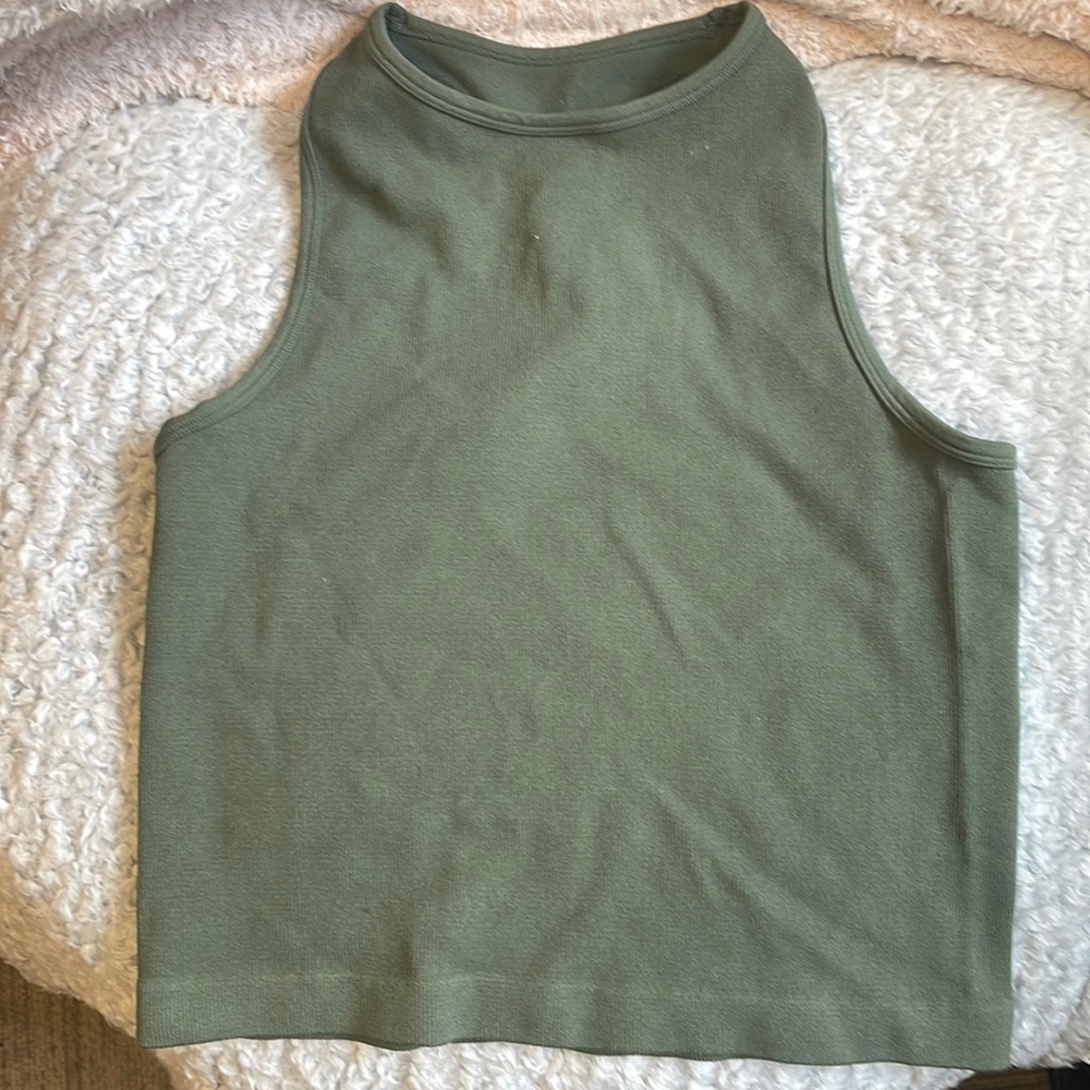 Free people high neck top. Dark forest green